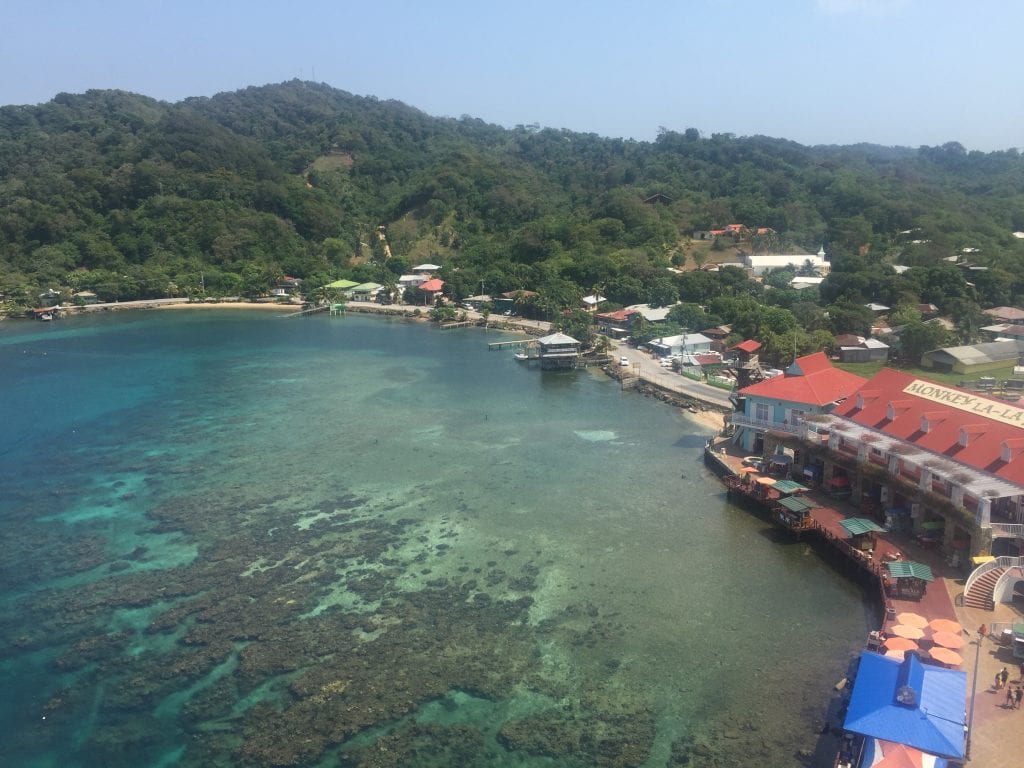 View of Roatan, Honduras from NCL Getaway Cruise Ship