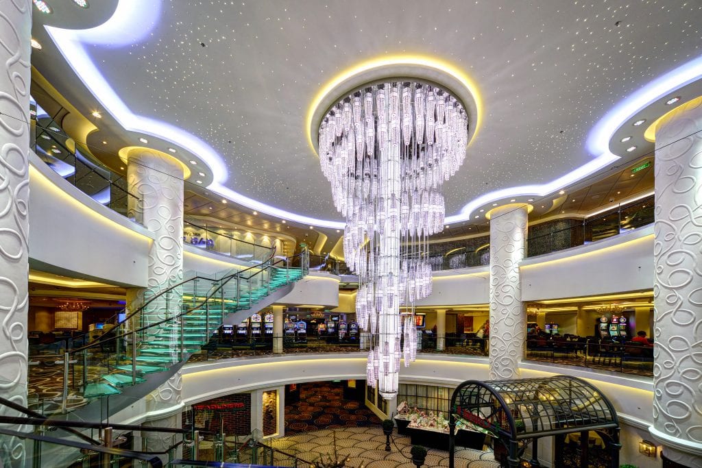 Norwegian Getaway Cruise Ship gorgeous staircase and chandelier