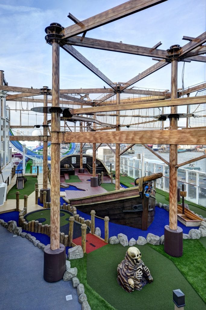 Ropes course and mini golf onboard the Norwegian Getaway